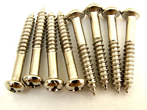8 x 28mm chrome plated dome head screws for strat tremolo guitar bridge