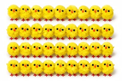36 Stk Küken Chenille gelb 3,2cm Osterküken Chenilleküken Dekoküken Ostern Deko Osterdeko
