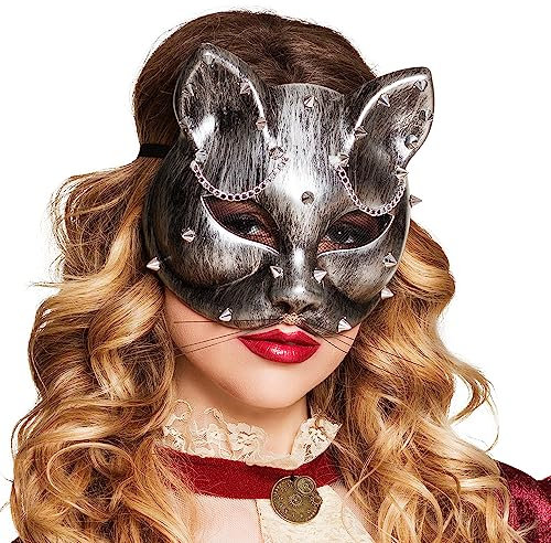 Boland 54512 - Augenmaske Steampussy, Halb-Maske aus Kunststoff, Steampunk-Look, Kostüm, Karenval, Mottoparty, Halloween