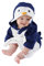 CuteOn Unisex Baby Kinder Karikatur Tier Flanell Kapuzen Bademantel Pyjamas Nachtwäsche Pinguin 90cm
