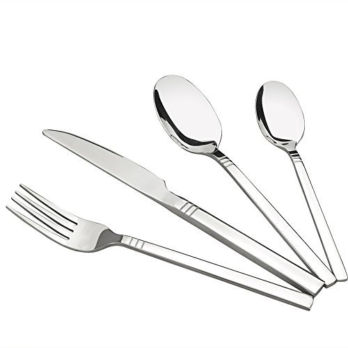 Fosly 24 Pieces Cutlery Set, Table Dinner Cutlery Sets of 6, Stainless Steel