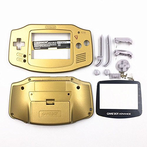 Ersatz Gehäuse Case Cover Skin für Nintendo Gameboy Advance GBA Konsole Farbe Gold Kunststoff