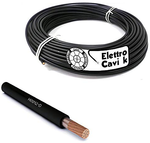 ELETTROCAVI K - CAVO ELETTRICO PER SALDATRICE 1x25 mm² IN RAME GOMMA H01N2-D NERO SUPER FLESSIBILE 11,1 mm Ø UNIPOLARE 1 POLO RAME PROFESSIONALE MADE IN ITALY PREZZO AL METRO