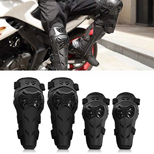 Coderas y Rodilleras Motocross,4 Piezas Rodilleras Coderas Protección Moto Protecciones Piernas Moto para Enduro Motocross Moto Carretera-Negro