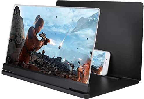 ASHATA Amplificateur d'écran de téléphone,Amplificateur d'écran de téléphone Mobile de 14 Pouces Amplificateur Magnifixer Anti-rayonnement Librement Zoom Prévenir Réfléchissant,Zoom(Noir)