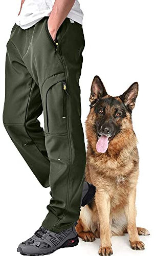 Jessie Kidden Wasserdichte Herrenhose für Schnee, Ski, Winter, Softshell-Hose, winddicht, mit Fleece gefüttert, Outdoor, Wandern, Klettern, Camping, Herren, 1 #Army Green, 29