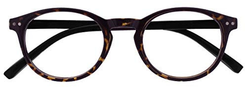 OPULIZE Zen Fernbrille Kurzsichtigkeit Kleine Runde Rahmen Federscharniere Kratzfest Dunkelbraune Schildpatt Herren Damen M24-2 -1.50