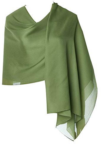 CYZLANN Damenschals aus 100% Seide, lang, leicht, für Damen, Army Green, One size