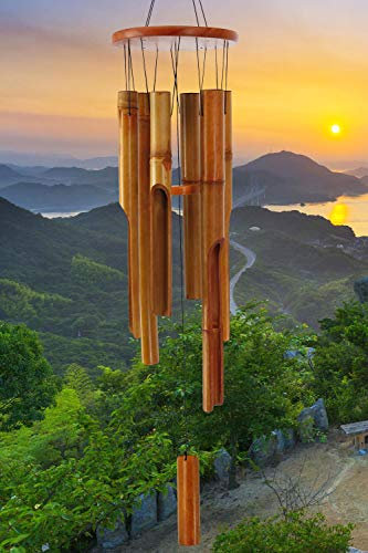 ASTARIN Bambus-Windspiel für Draußen und Drinnen, 96,5 cm, Klassisches Zen-Garten-Windspiel Mit Melodie und Tiefem Ton, Entspannung und Anmut für Terrasse, Garten oder Heimdekoration
