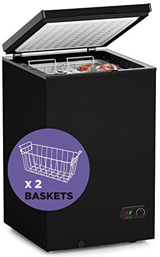 Chest Freezer Free-Standing Top Door Freezers 6.8℉ to -4℉ (Black, 3.5 Cubic Feet)