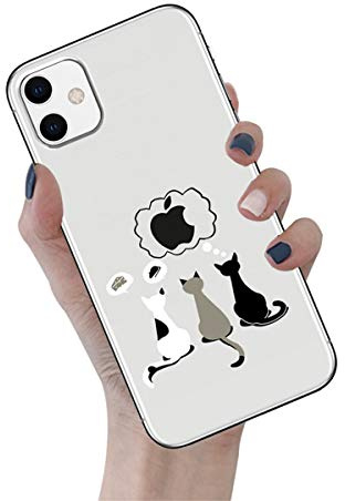 Emlivi Coque de protection compatible avec iPhone 8 Plus, en silicone TPU transparent, anti-chute, anti-chocs, fine et douce, fine pour Apple iPhone 7 Plus (13,7 cm), motif trois chats