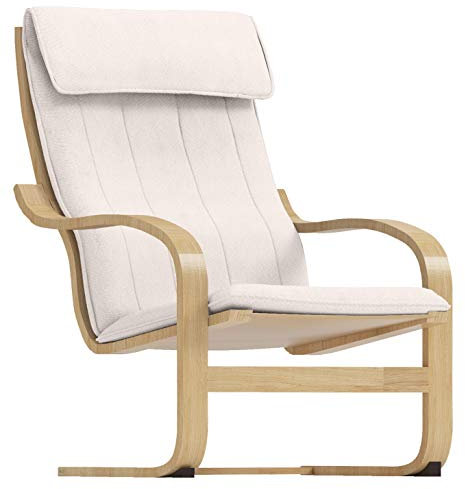HomeTown Market Die strapazierfähige Poang-Stuhlhusse kompatibel mit IKEA Poang-Sessel-Schonbezügen. (Polyester-Flachs-Beige)