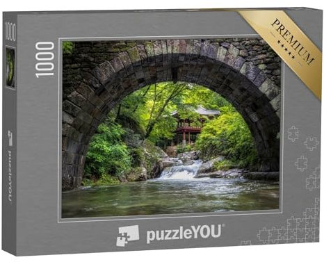 puzzleYOU: Puzzle 1000 Teile „Seungseongyo-Brücke und Pavillon im Seonamsa-Tempel, Südkorea“ – aus der Puzzle-Kollektion Tempel, Kirchen & Tempel