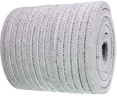 Jonoisax Wood Stove Door Gasket - 3.28 ft Ceramic Fiber Rope Seal and High Temperature Cement Gasket Kit for Wood Stoves,40 * 40 * 1000mm