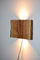 Blockholz-Schmiede LED Wandleuchte Eiche Innen - Rustikale Holz Wandlampe für Flur, Treppenhaus, Schlafzimmer - Inklusive Leuchtmittel 30cm x 25cm