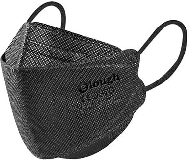 elough FFP2 Maske Mundschutz 10er Pack 4D Fisch Maske für Erwachsene Atemschutzmaske (Schwarz)