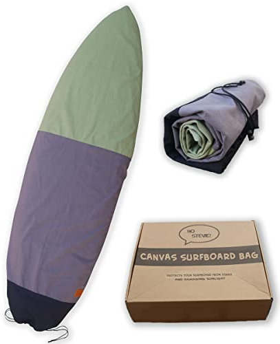 Ho Stevie! Surfbrett-Tasche aus Segeltuch. Kein geschmolzenes Wachs auf dem Auto – Sonnenschutz/Schutz vor Beschädigungen, 274 cm, schwarz, grau, grün