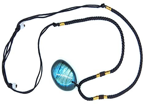 Natürliche Labradorit Kristall Halskette,Heilung Chakra Anhänger Mondstein,Labradorit Trommelstein Anhänger,Sehr Schöne Kristall Stein Damen Herren Ketten Handgemachte Halskette,Bestse Geschenk
