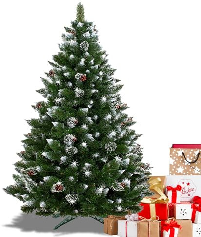 SPRINGOS Künstlicher Weihnachtsbaum 180 cm Diamantkiefer mit Kunstschne Tannenbaum Künstlich Weihnachtsbaum Künstlich