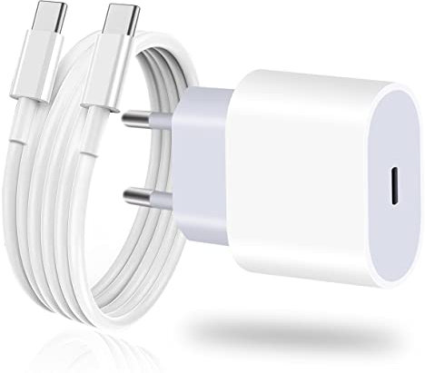 USB C Netzteil 20W Ladegerät kompatibel für i P Hone 11 12 13 14/15 Plus/14 P ro/14 P ro Max iP ad Pro 12.9/11, iP ad Mini 6 Generation, Pixle 5/4/3XL, Schnellladegerät mit 2m Ladekabel