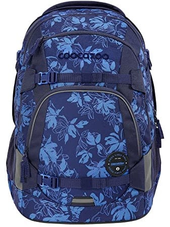 coocazoo Schulrucksack Mate „Tropical Night”, blau, ergonomischer & anpassbarer Tornister, höhen- & größenverstellbar, mit Brustgurt & Hüftgurt, ab der 3. Klasse
