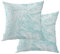 BaoNews Turquoise Abstract Marble Outdoor Throw Pillow Covers,Aqua Blue Art Mineral Stone Water Resistant Linen Cushion Cover Hidden Zipperl Indoor Pillows for Hair Skin Square 20X20 In 2 Pcs