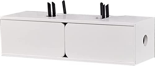 KAXGU Meuble Tv Mural Meuble Tv Flottant, Étagère Murale Pour Décodeur Tv, Étagère Tv Flottante Pour Lecteur Dvd, Routeur Wifi, Étagère de Rangement Multimédia/60Cm/B