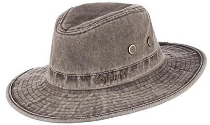 Scippis Sonora Baumwollhut, Sonnenhut, Regenhut, Anglerhut, Freizeithut (as3, Alpha, s, m, braun)