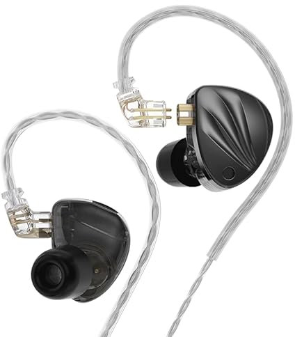 LINSOUL KZ Krila 1DD+1BA Hybrid Technology - Auriculares in-ear sintonizables con interruptor sintonizado, cable extraíble de 2 pines para músicos audiófilos (Krila, con micrófono)