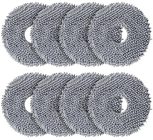 8 Stück Wischtücher Ersatzteile für Roborock Saros 10R / Q Revo/Qrevo MaxV/Qrevo Master/Qrevo Slim/Qrevo Pro/Qrevo S/Qrevo Curve Roboter Staubsauger, Spin Reinigungspads Ersatzzubehör Set