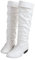 FGUUTYM 35-43 - Stivali da donna vintage, in pelle, stile retrò, alti al ginocchio, lunghi stivali da equitazione, da donna, bianco, 41 EU