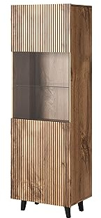 Bestmobilier Come - vitrine - Effet Bois - 60x182 cm - Style Contemporain