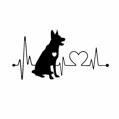 Autoaufkleber Sticker Schäferhund Tier Aufkleber Herzschlag Tuning Dog on Board (Schwarz)