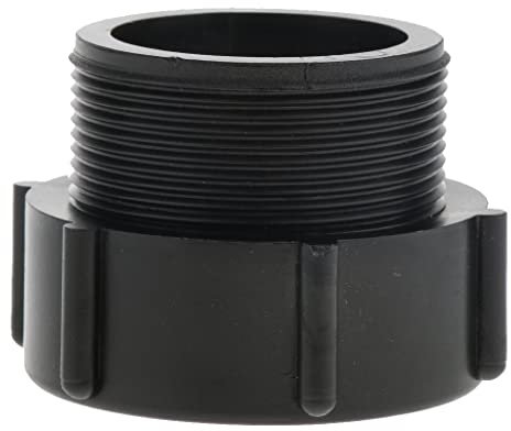 IBC Tote Valve Zubehör 2 Zoll Adapter Grobgewinde auf Feingewinde, kompatibel mit DN50 BSP Gewinderohr - Schwarz