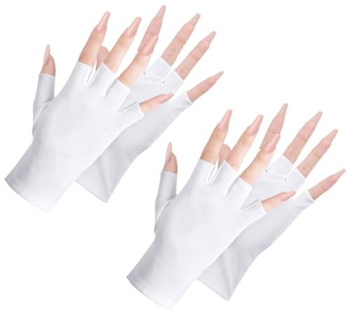 ACWOO UV Shield Handschuhe Nägel, UV Schutz Fingerlose Handschuhe Damen, UV Handschuhe, Maniküre Handschuhe Professionelle für Nagellac