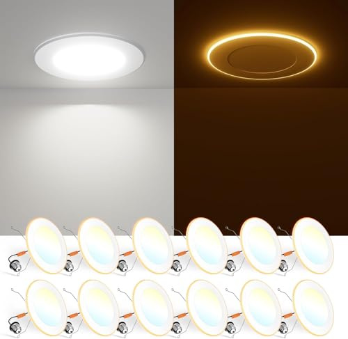 FREELICHT 12 Pack 5/6 Inch 5CCT LED Recessed Lighting with Night Light