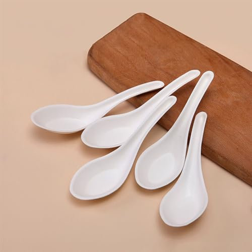 T Legend 100 % kompostierbare Suppenlöffel, umweltfreundlich, langlebig und hitzebeständig, Alternative zu Kunststofflöffeln, Zuckerrohr-Zellstoff, Einweglöffel, 50 Stück