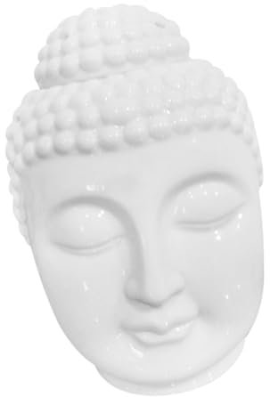 Garneck 1stk Buddha-Kopf-räucherlampe Szenenlayout Aromalampe Desktop-aromalicht Lampe in Form Eines Buddha-kopfes Aromatherapie Lichtverzierung Buddha-kopflicht Keramik Weiß Buddha-Statue
