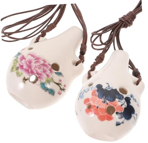 Generic 2stücke Tragbare Okarina Aus Keramik Für Anfänger Okarina Flöten Mit Melodischem Für Einsteiger Kreative Musikinstrumente Für Unterricht