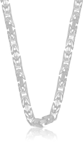 MUAU Schmuck Collier Königskette Silber 925, 4.9mm, 55cm Premium Echtschmuck für Damen und Herren