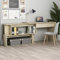 Homgoday Bureau d'angle en bois de chêne sonoma, 200 x 50 x 76 cm, bureau d'écriture, bureau d'ordinateur, bureau d'étude, bureau de travail pour maison, bureau, chambre à coucher