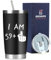 60th Birthday Gifts for Men - Funny Gifts for 60 Year Old Woman, Unusual 1964 Birthday Presents Idea for Dad Grandad Husband Him Daddy Male Uncle, Travel Mug 600ml, Black