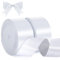 2 Rolln Schleifenband Weiß,22m X 38mm Satinband Weiss,Hochzeit Geschenkband Breit Dekoband,Geschenkbänder Stoffband für Geschenkverpackung Basteln Blumen Deko