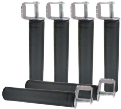 Miroytengo Pack 6 Patas para Somier + 6 Abrazaderas con Forma Cilindrica en Metal (40 cm)