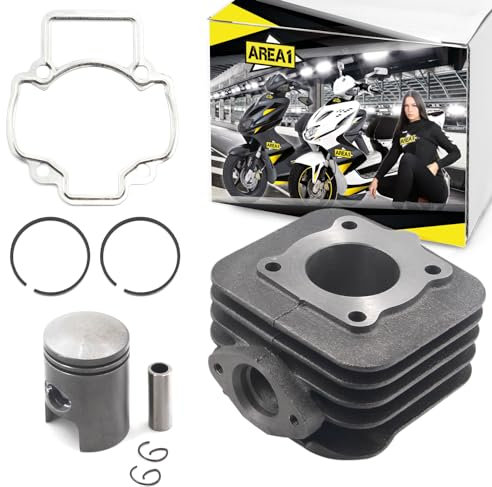Area1 Cilindro di ricambio 50ccm 2T AC compatibile con Liberty 50 2T 07 ZAPC425, Liberty 50 2T 09 ZAPC491, Liberty 50 2T Sport 07-08 ZAPC425, NRG 50 Power DT AC 05-06 ZAPC453