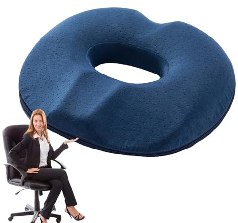 LearnLyrics Donut-Kissen,Donut-Kissen | Bequemes Donut-Kissen für Steißbein mit Rutschfester Unterseite | Tragbares orthopädisches Hämmoroid-Kissen, Stützpolster für Reisen, Arbeit, Heimstühle