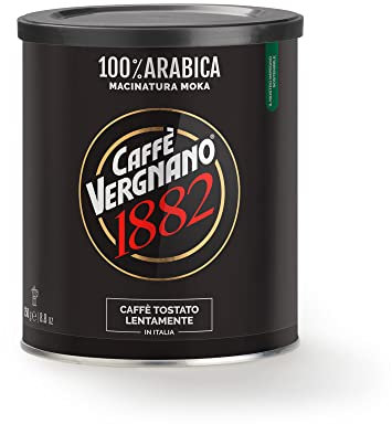 Caffè Vergnano 1882 - Barattolo di caffè 100% Arabica macinato, per moka, confezione da 2500 g