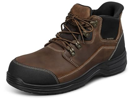Orthofeet Men's Orthopedic Hands-Free Slip On Work Boots Graphite, Brown, Size 11