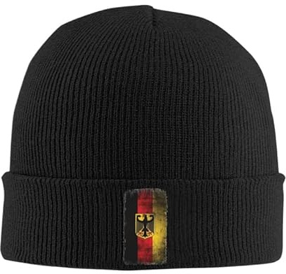Strickmütze Mit Deutschlandflagge Für Männer Und Frauen – Strickmütze Mit Adler-Aufdruck, Warme Herbst- Und Wintermütze, Hip-Hop-Skimütze In Volltonfarbe