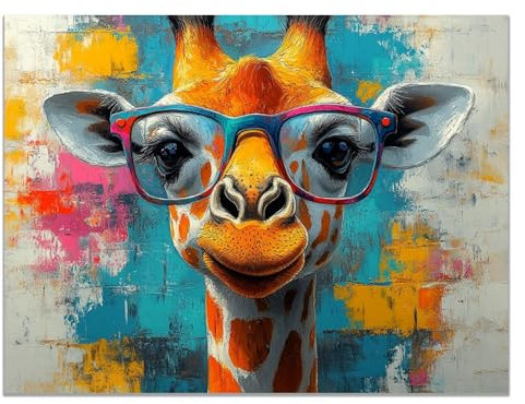 TODOAA Gelb Lustige Tier Motiv Kunstdruck Poster, Graffiti Niedliche Tiere Moderne Wandbild -für Küche Badezimmer Wohnzimmer Vintage Wanddekoration art-80x120cm Ungerahmt